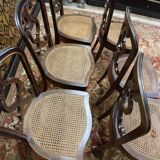 Suite de 6 chaises cannées Napoléon III - Louis Philippe