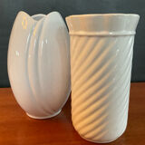 A pair of vintage ceramic vases from the 1970s.
