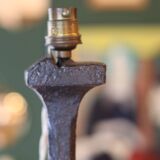 Brutalist style wrought iron lamp base, 1960