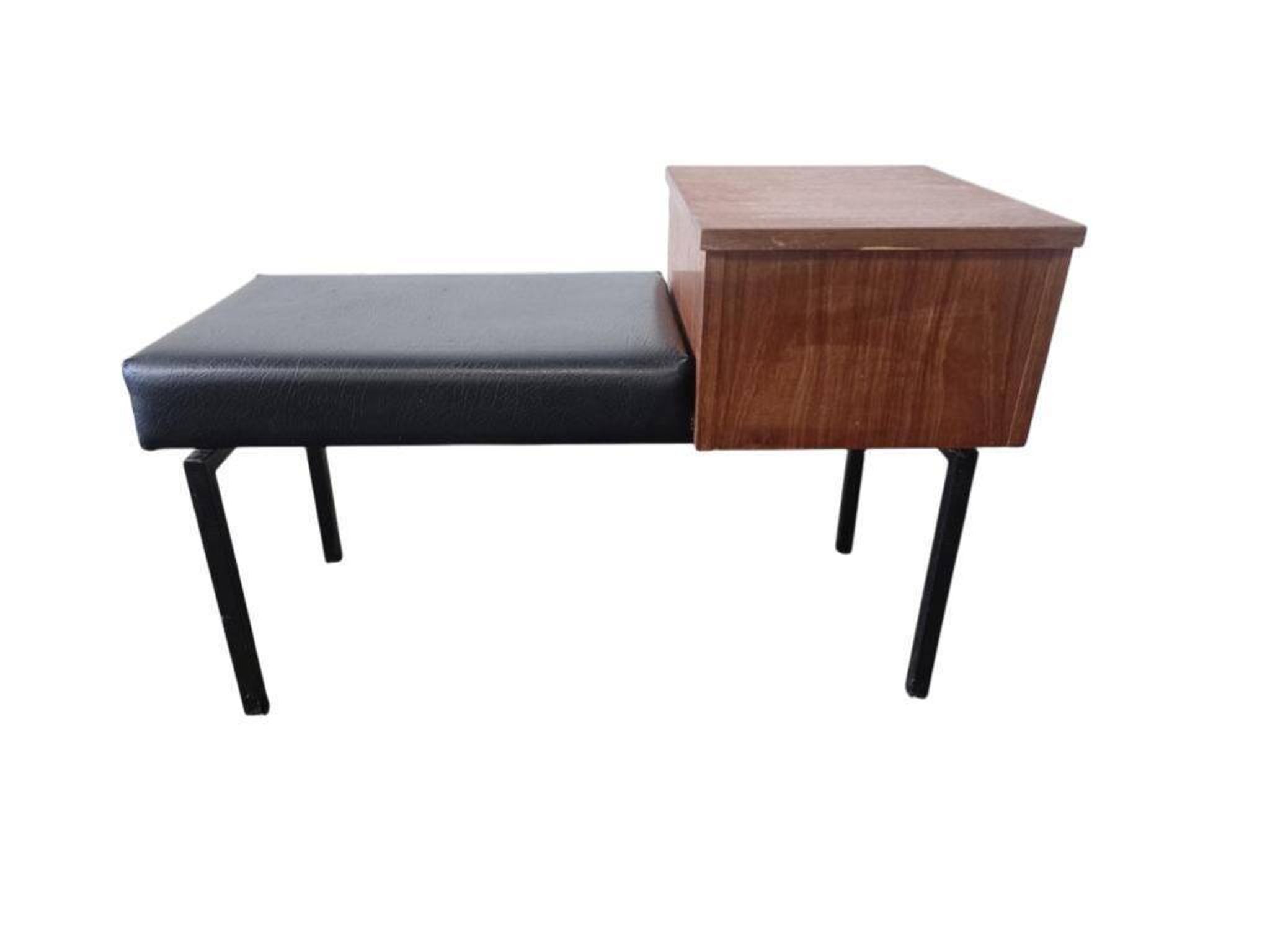 Banc en bois vintage / banc de téléphone / console