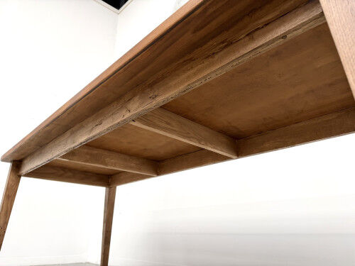 Oak dining table with tapered legs, 1970s.