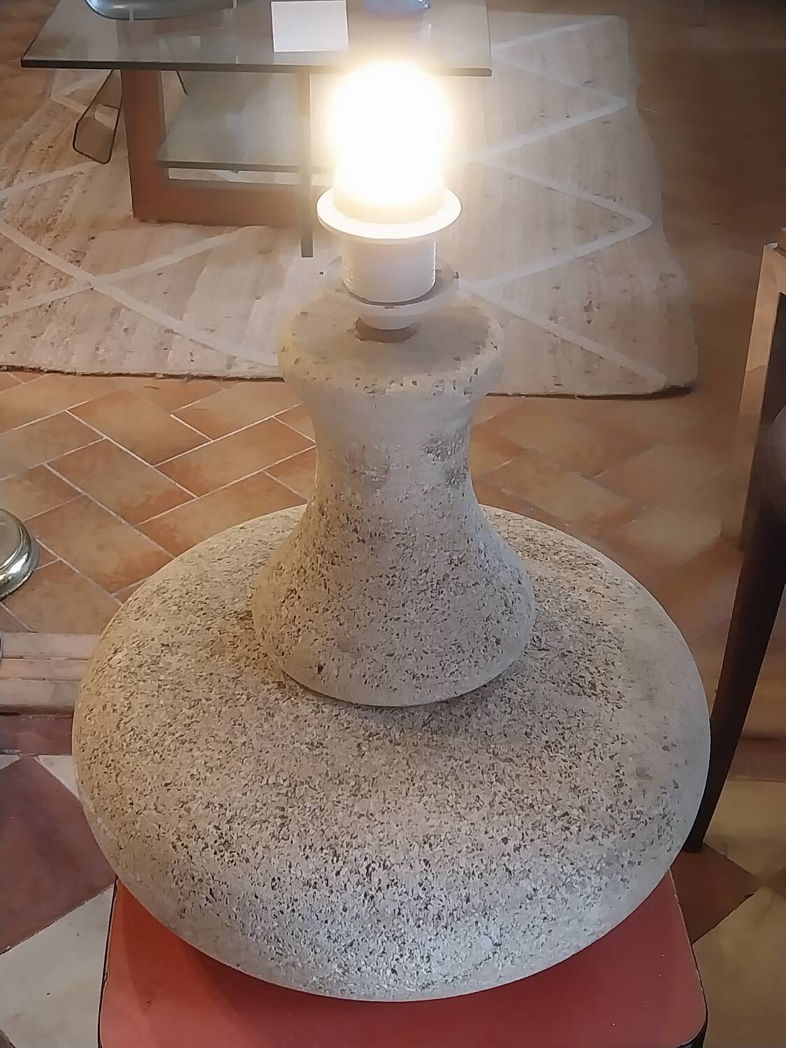 Lamp base in stone