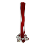 Red submerged Murano glass soliflore vase