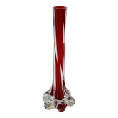 Vase soliflore en verre rouge style Sommerso Murano