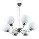 Mid-century italian chrome and opaline chandelier