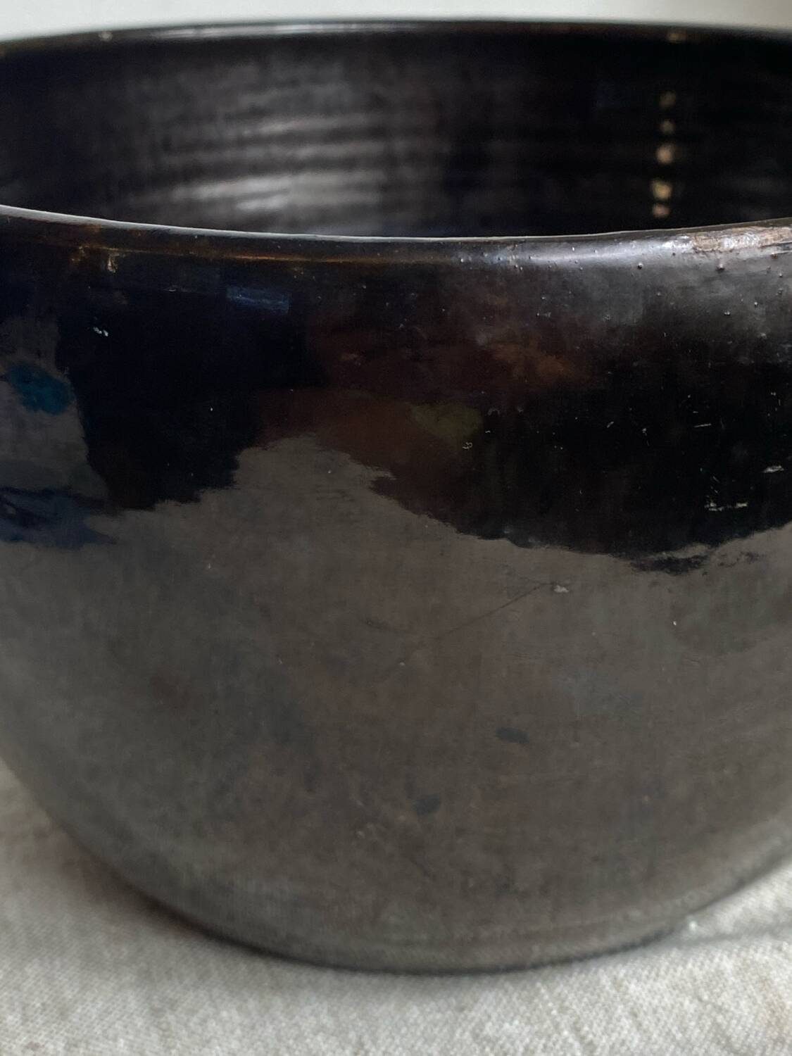 Glazed ceramic salad bowl