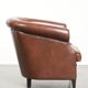 Cognac-coloured comfortable cow leather club armchair in English style
