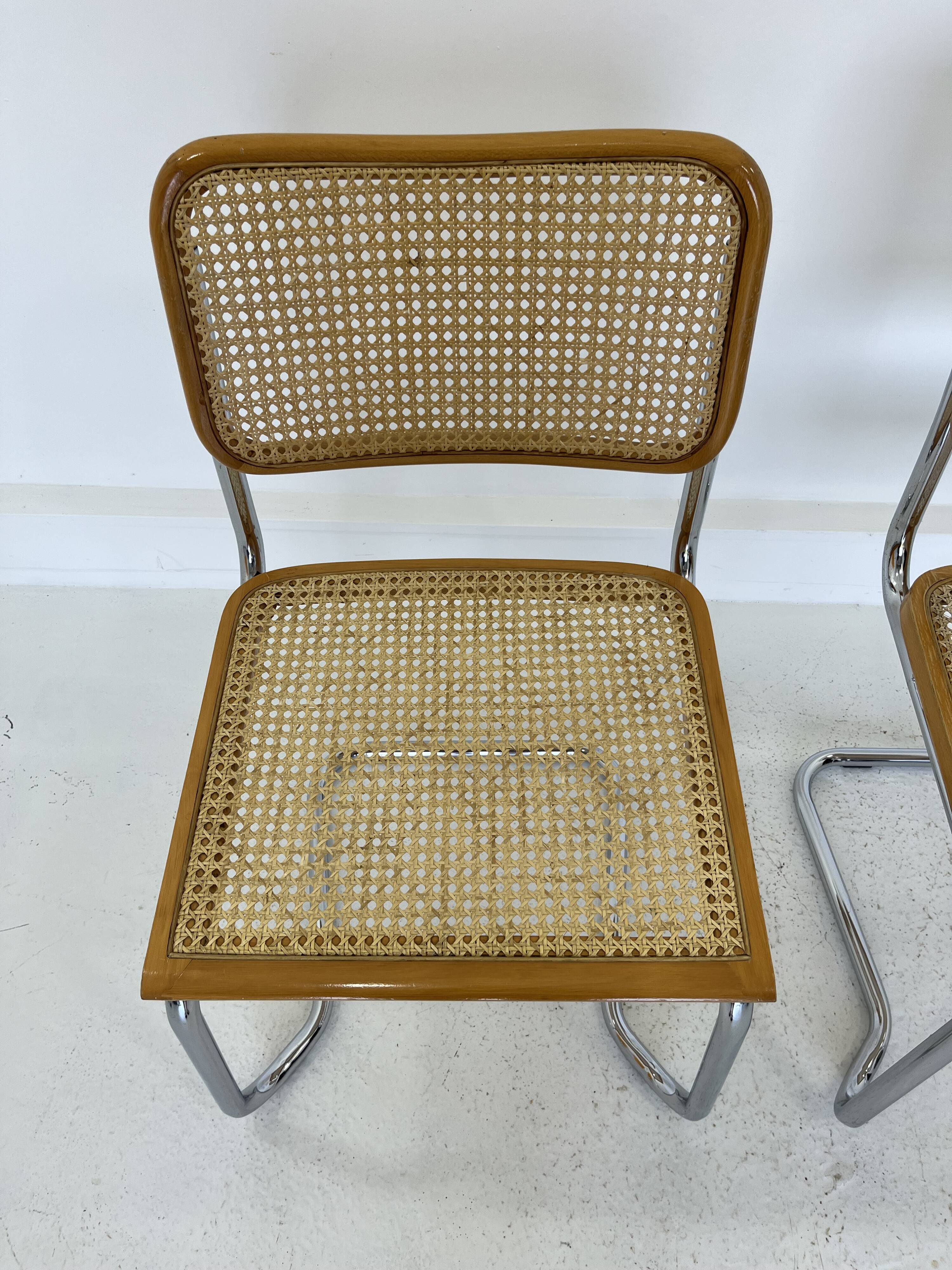 Pair chairs design Marcel Breuer, Italy, 1980