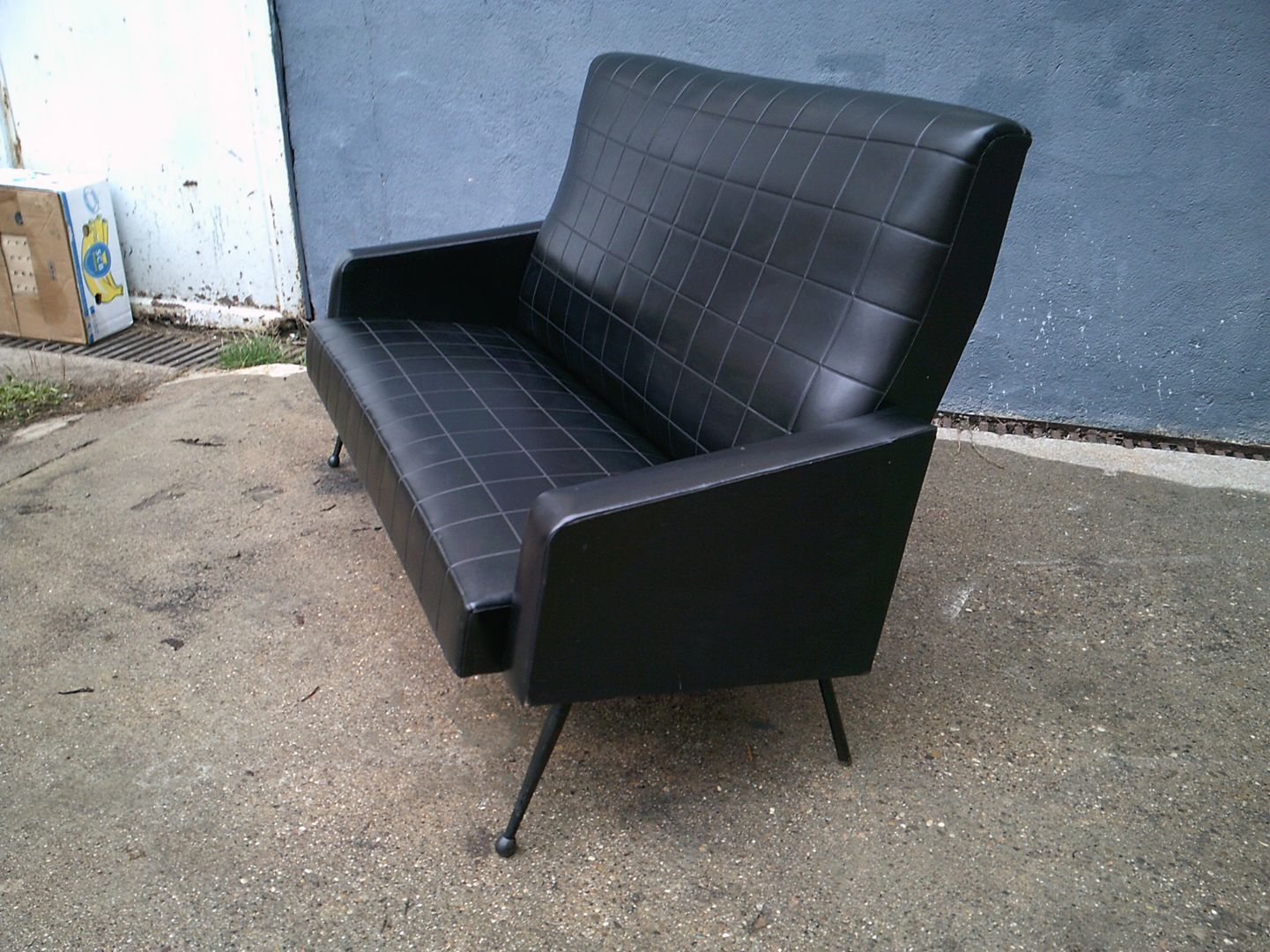 Vintage black skai sofa