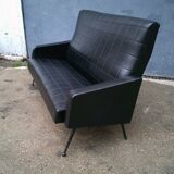 Vintage black skai sofa