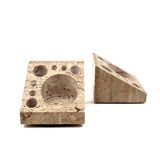Enzo Mari, Set of 2 travertine desk organizers, Danese Italy 1970s