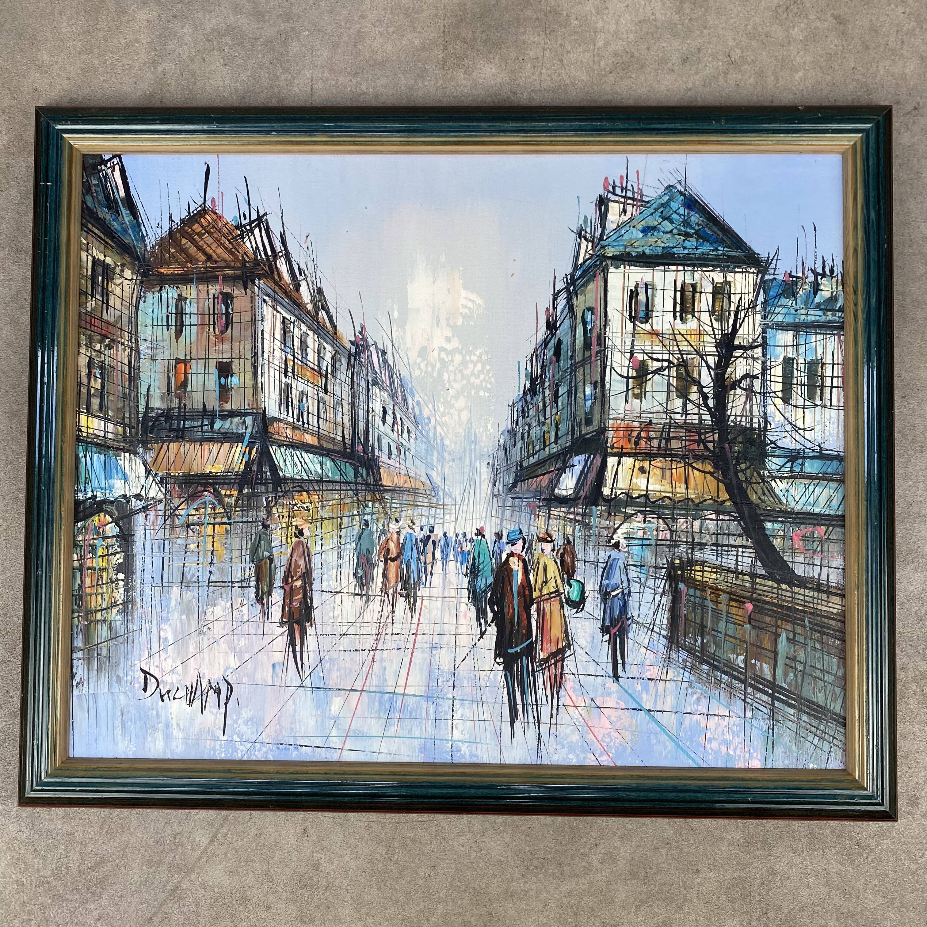 Signed painting by Duchamp on a Parisian street.