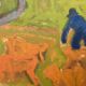 Svan Grandin (1906- 1982) Large Vintage Oil on Canvas Landscape, signed