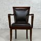 Fauteuil de bureau style Empire en bois et cuir