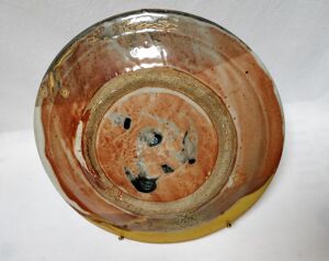 Assiette Contemporaine En Grès Émaillée