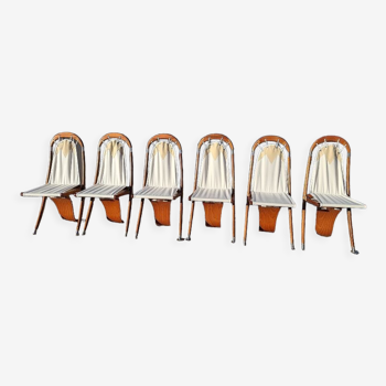 Serie de 6 chaises babord de salle a manger deck line pliantes decoration de bateau