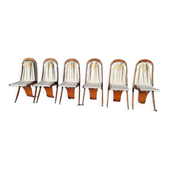 Set of 6 dining chairs deck line folding boat decoration