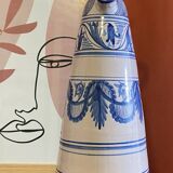 Cruche à eau en céramique émaillée peinte à la main, Espagne années 1960-1970