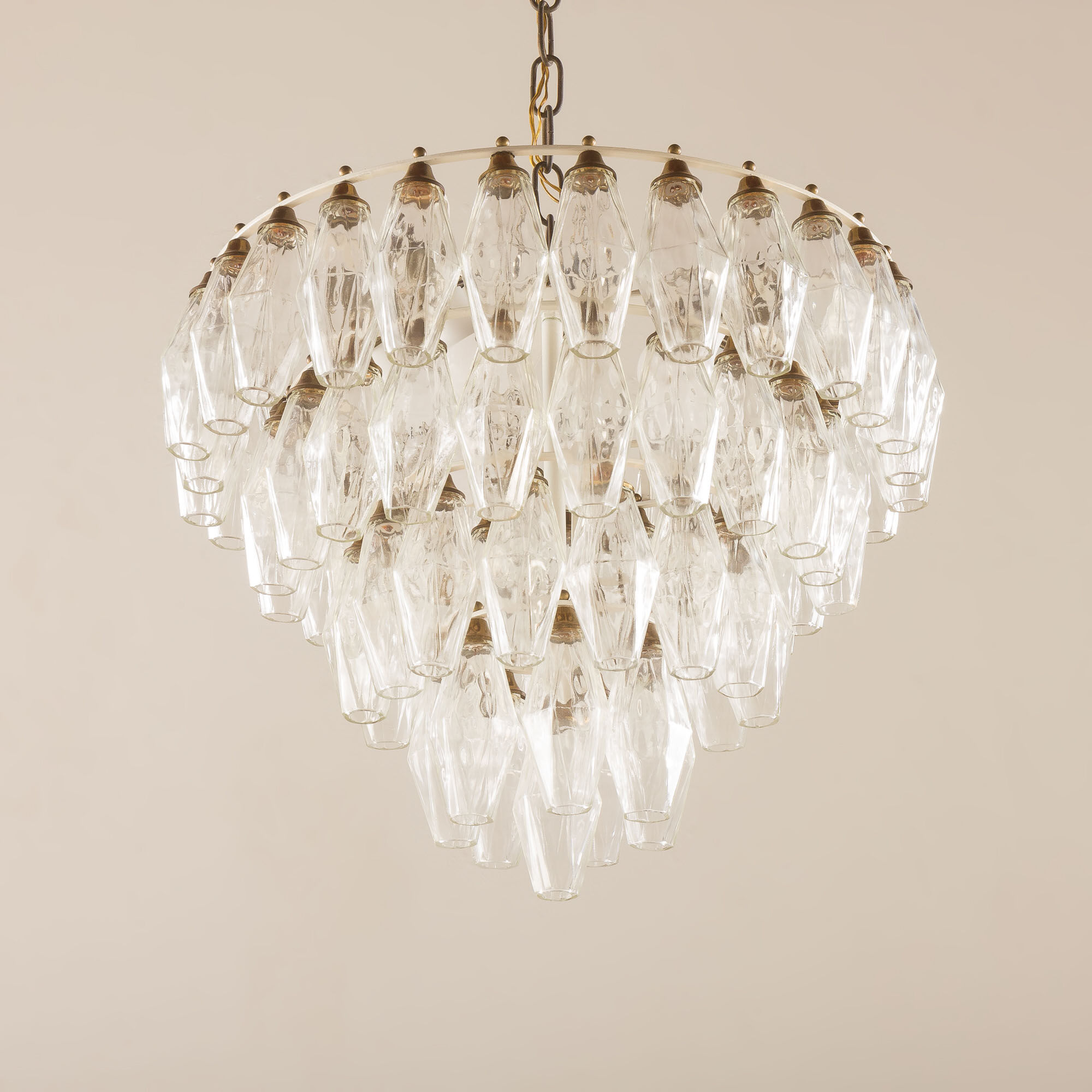 Carlo Scarpa Poliedri chandelier, Venini, Italy 1960s