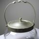 Pot/bowl with a bubble design, antique engraved crystal from Bohemia and silver-plated metal, 1920-1940.