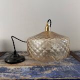 Vintage amber glass pendant light