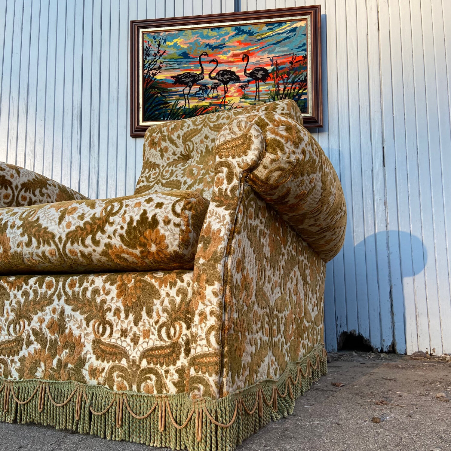 Vintage velvet armchair
