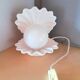 Lampe coquillage en céramique et opaline années 80