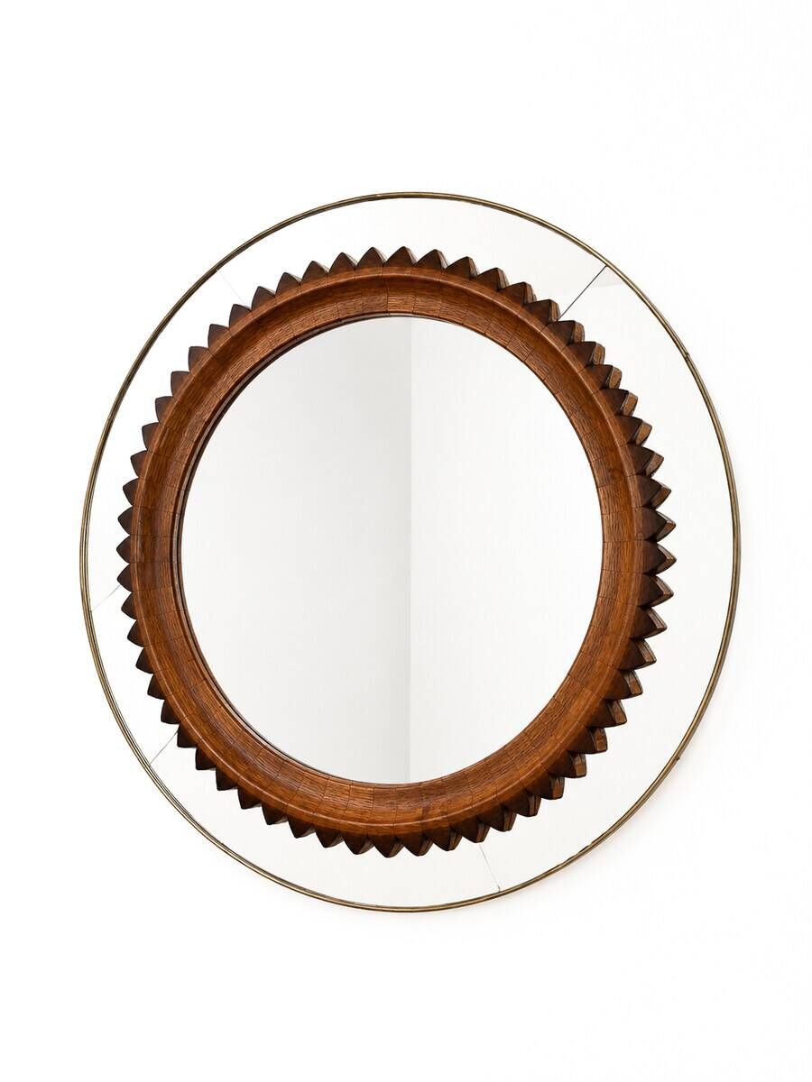 Mid-century Circular Wall Mirror by Fratelli Marelli, Italy, 1950s