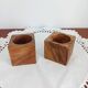 Set of 2 olive wood egg cups