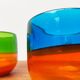 Set of 2 vintage German coloured glass bowls by Eisch.