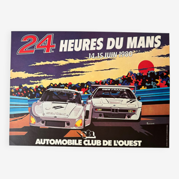 Affiche originale de Pascarel 24 Heures du Mans 1980