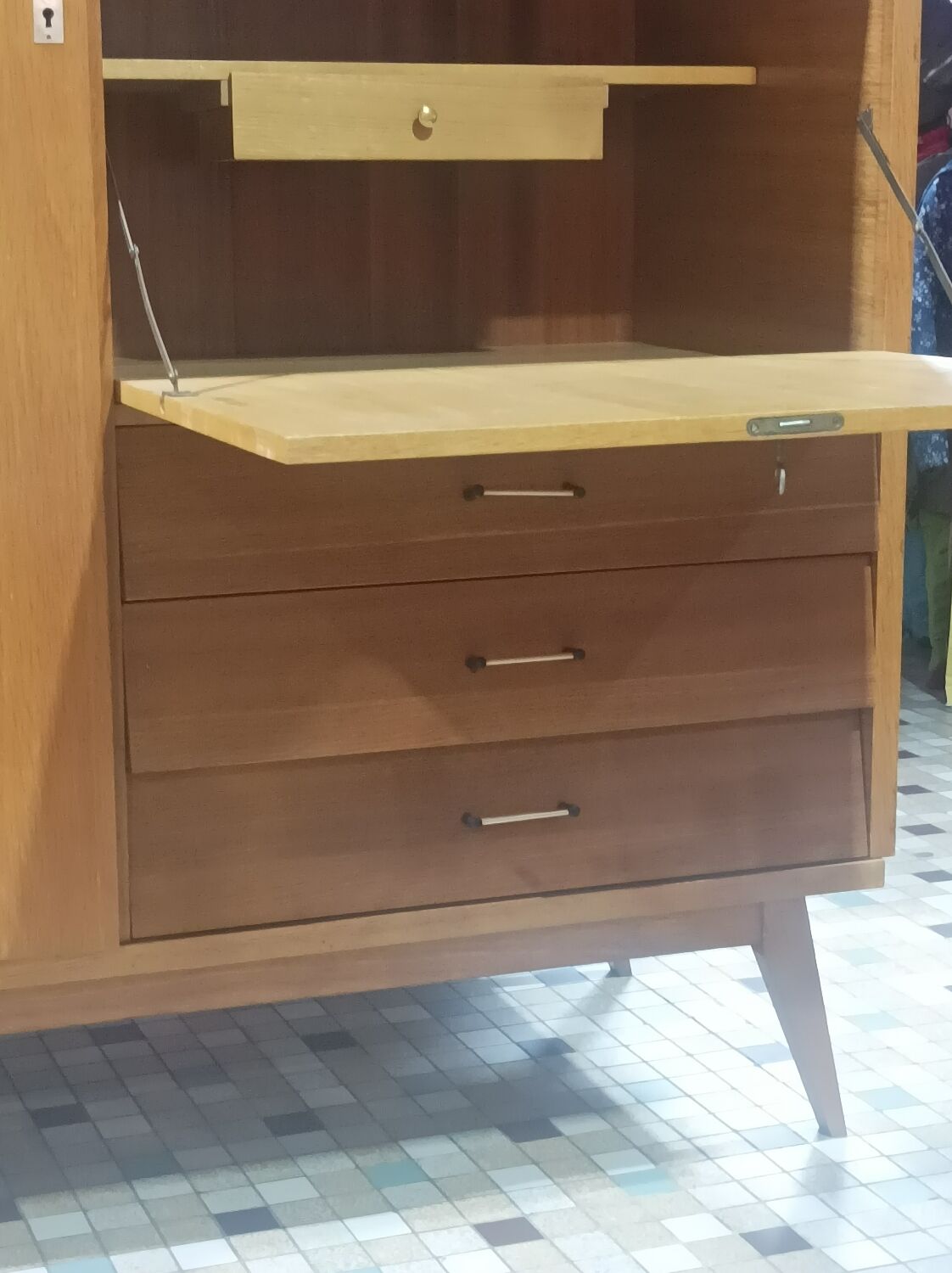 Wardrobe cabinet secretary wardrobe scandinavian teak Vintage