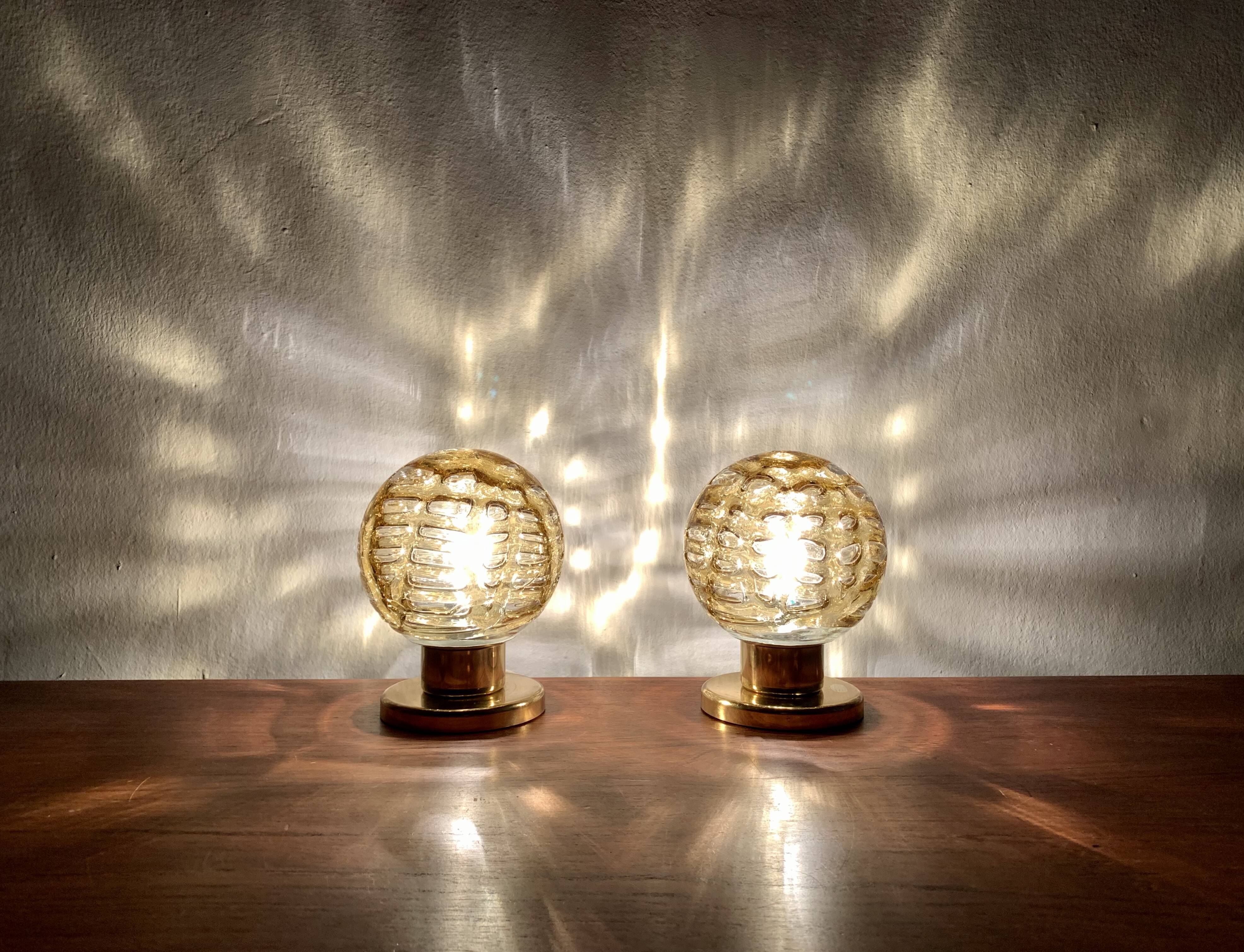 Set of 2 Glass Table Lamps from Doria