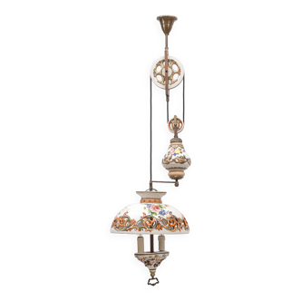 Lustre monte-baisse en céramique