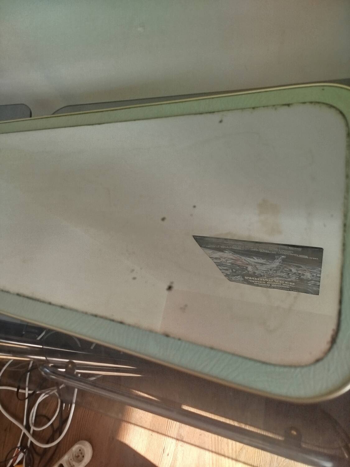 Large vintage rearview mirror from the 50s/60s