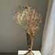 Flared Art Deco vase in smoked moulded glass with steps H30 W13.5
