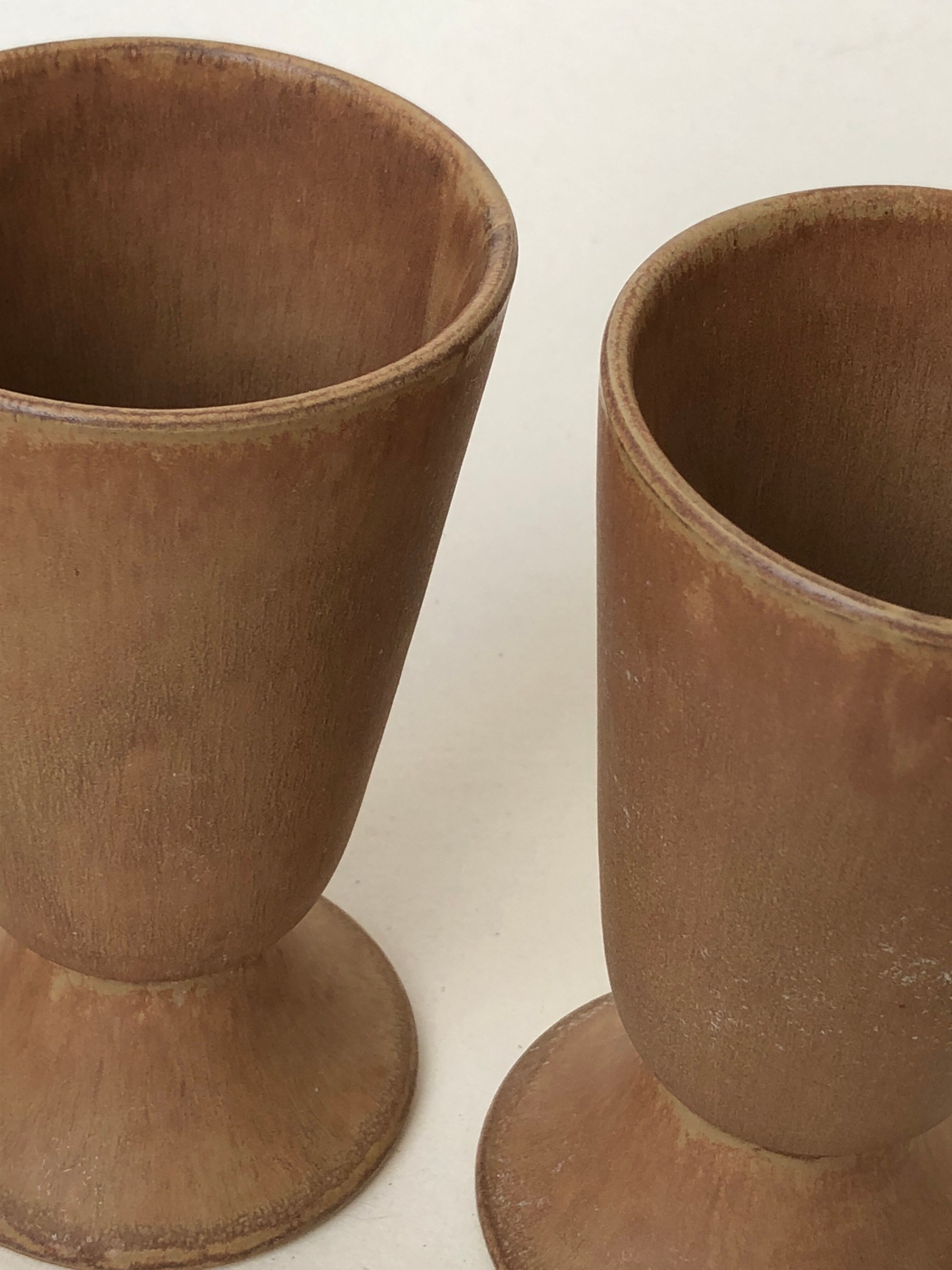 Set of 6 mugs mazagran in brown sandstone