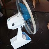 Oscillating fan vortice vintage  blue and white 1970s