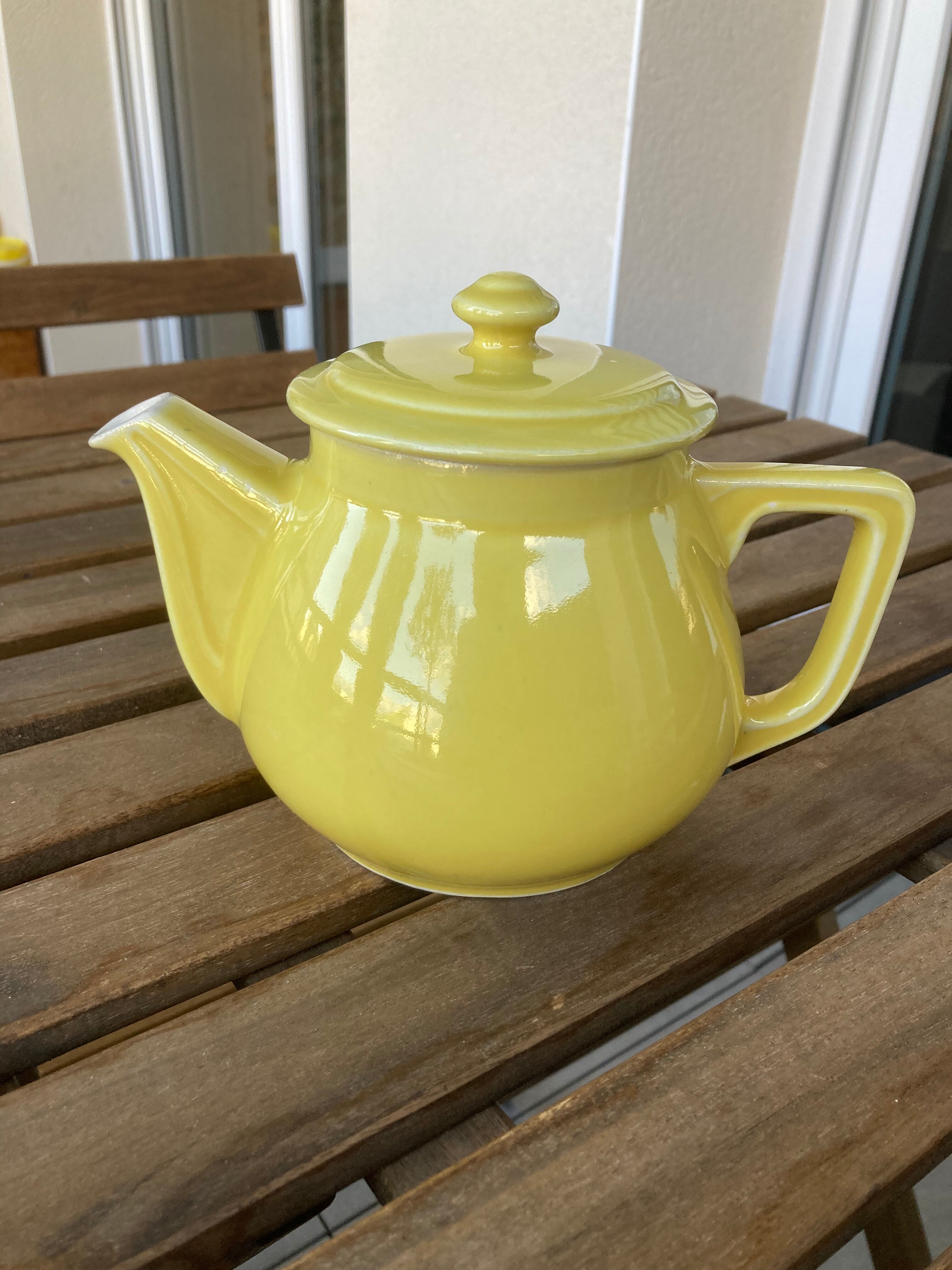 Yellow vintage teapot