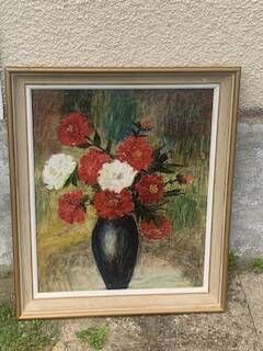 Tableau, painting on canvas, still life, the bouquet of flowers.