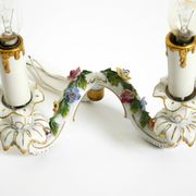 Beautiful hand-painted Mid Century porcelain wall lamp