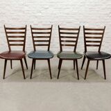 'Quattro Colori' Teak and Leatherette Dining Chairs