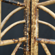 Screen in painted rice straw, bamboo and rattan with 5 panels - 1970