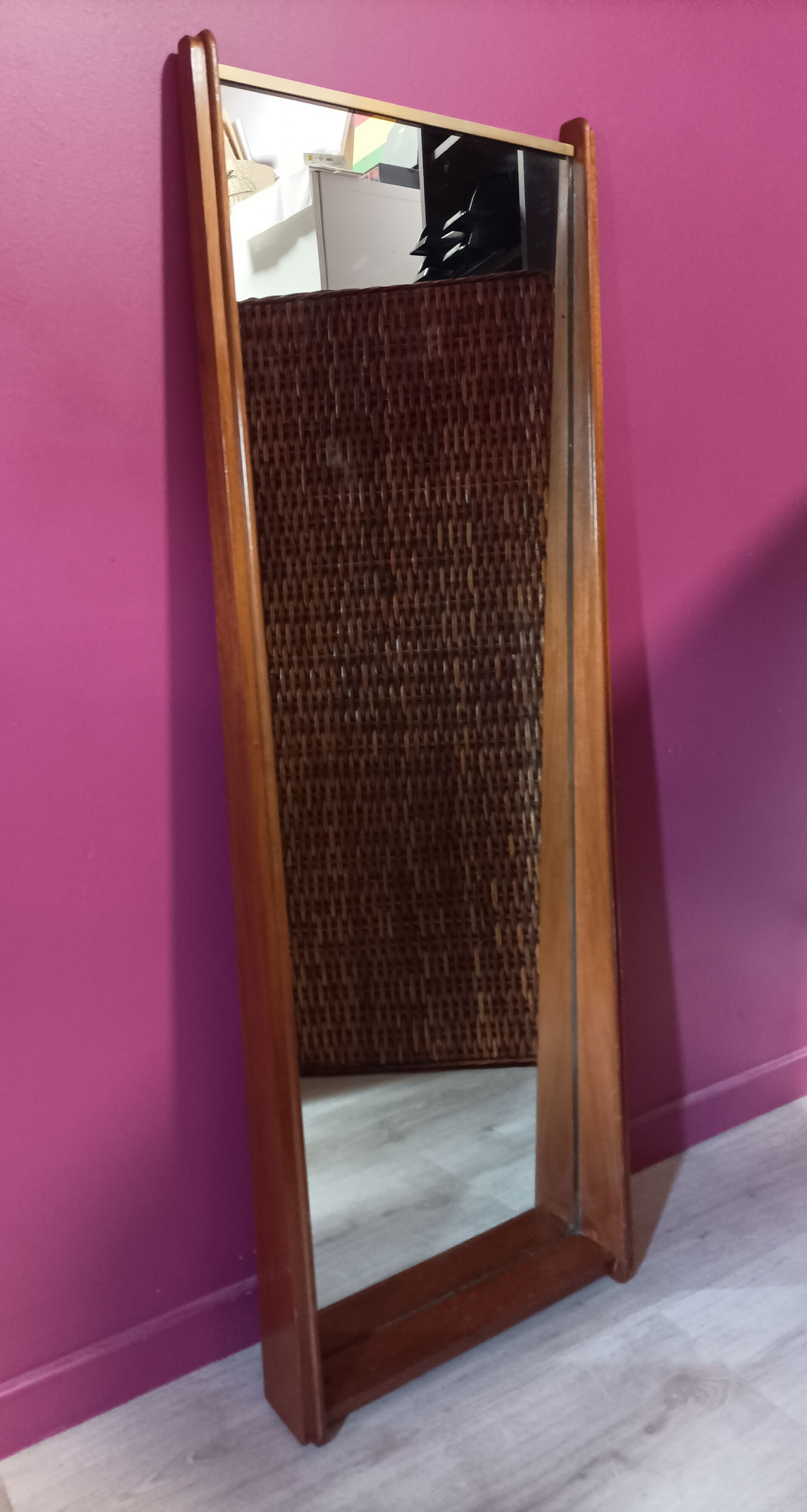 Scandinavian entrance mirror from the 60s 42x117cm