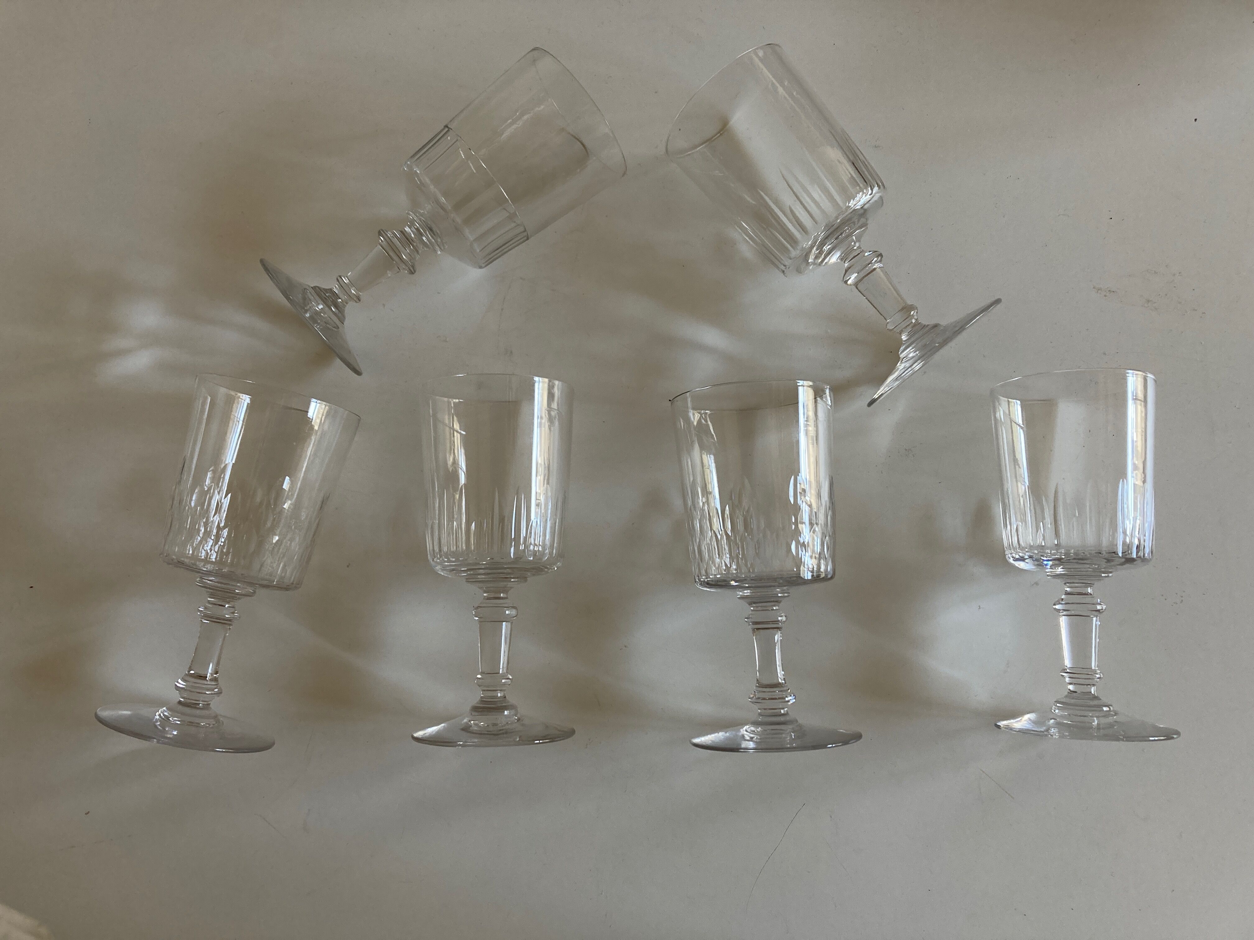 Set of 6 glasses water in crystal Baccarat 19th