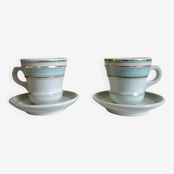 Pair of thick porcelain brulot cups late 19th century