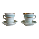 Pair of thick porcelain brulot cups from the end of the 19th century