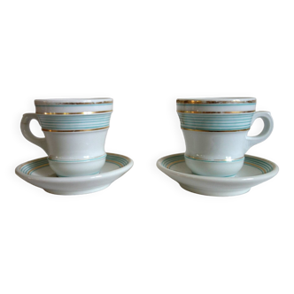 Pair of thick porcelain brulot cups late 19th century