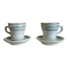 Paire de tasses brulot porcelaine épaisse fin XIXème