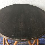 Gueridon, vintage two-coloured rattan coffee table